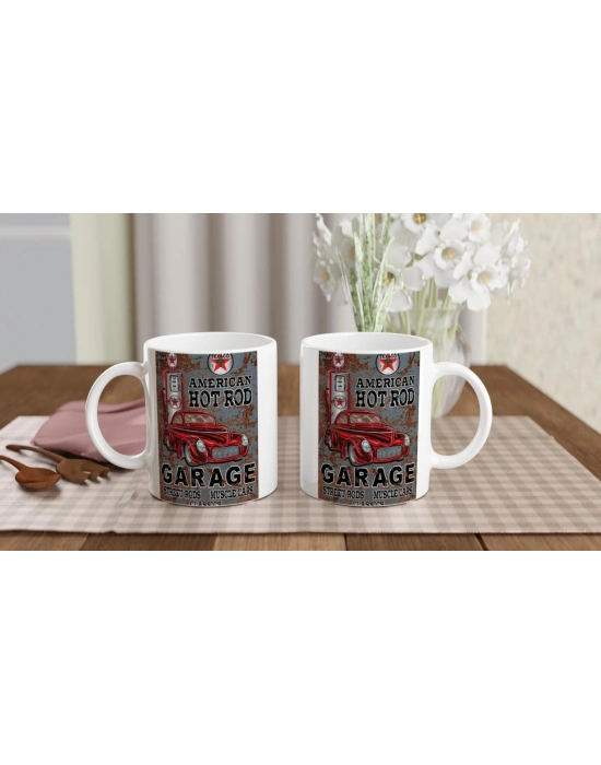 American Hot Rod Texaco Temalı Kupa Bardak