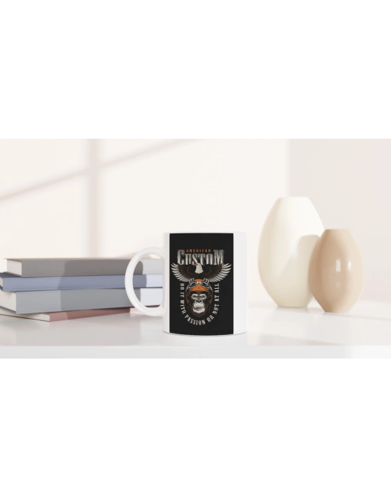 Amerikan Ruhlu Kartal ve Maymun Temalı Kupa Bardak