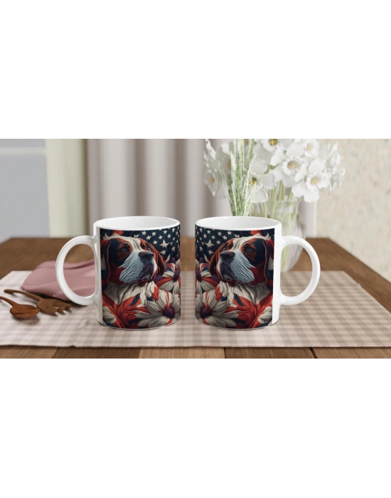 Amerikan Temalı Saint Bernard Köpek Tasarımlı Baskılı Kupa Bardak