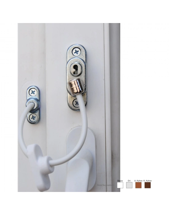 Anahtarlı Halatlı Pvc Kapı Pencere Emniyet Kilidi