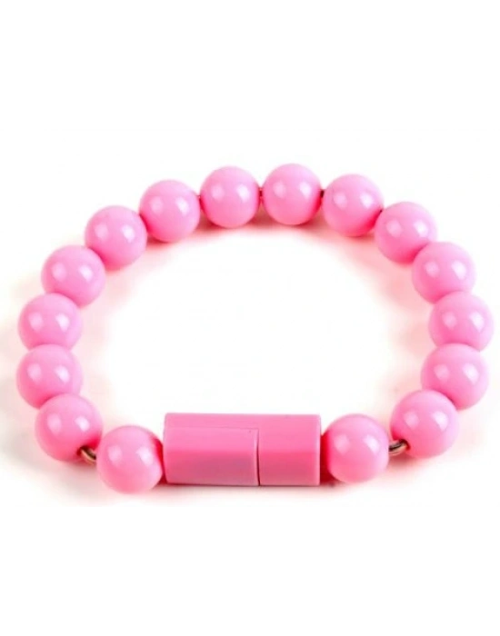 Android Boncuk Tasarımlı Bileklik Şeklinde Şarj Data Kablosu