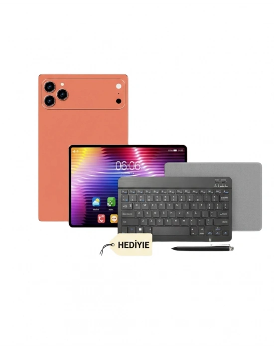 ® Android Tablet Klavyeli Set Stylus Kalem Kılıf Cam Dahil