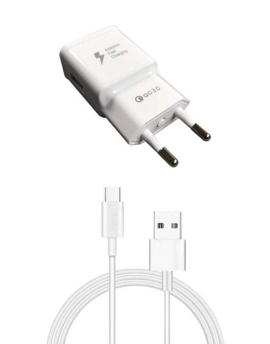 Android Type-C Uçlu Hızlı Şarj Aleti 3.1A 1 Metre Kablolu Hızlı Şarj Cihazı