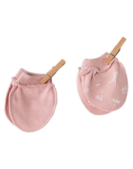 Andywawa AC23070 Floral 100% Organic Cotton Prematüre Eldiven Pink