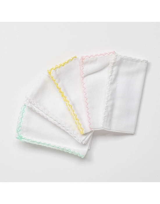 Andywawa AC24447 Basic 5Li Bebek Ağız Mendili 25x25 cm Pink