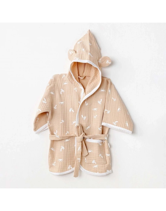 Andywawa AC24611 Bathrobe Smil All Day Bebek Bornoz Beige