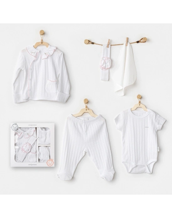 Andywawa AC24650 Newborn Have A Nice Day 5Li Hastane Çıkış Seti White