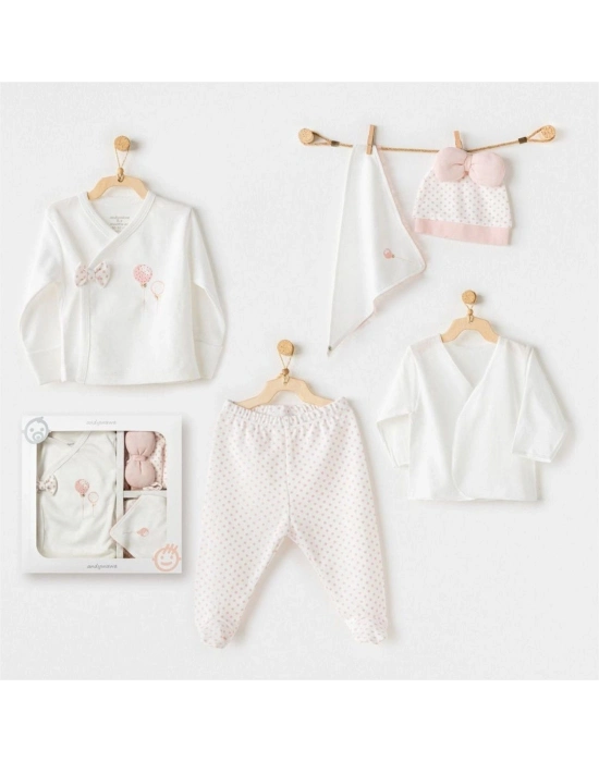 Andywawa AC25550 Newborn Set Pınk Baloons 5Li Hastane Çıkışı Ekru