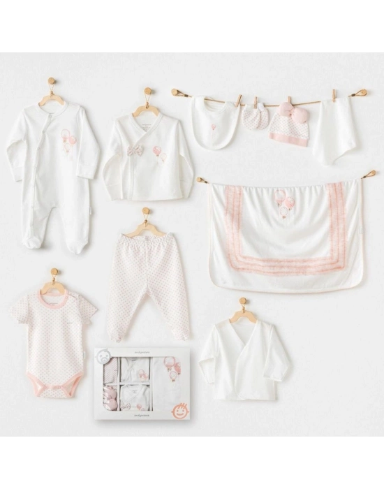 Andywawa AC25551 Newborn Set Pınk Baloons 10Lu Hastane Çıkışı Ekru