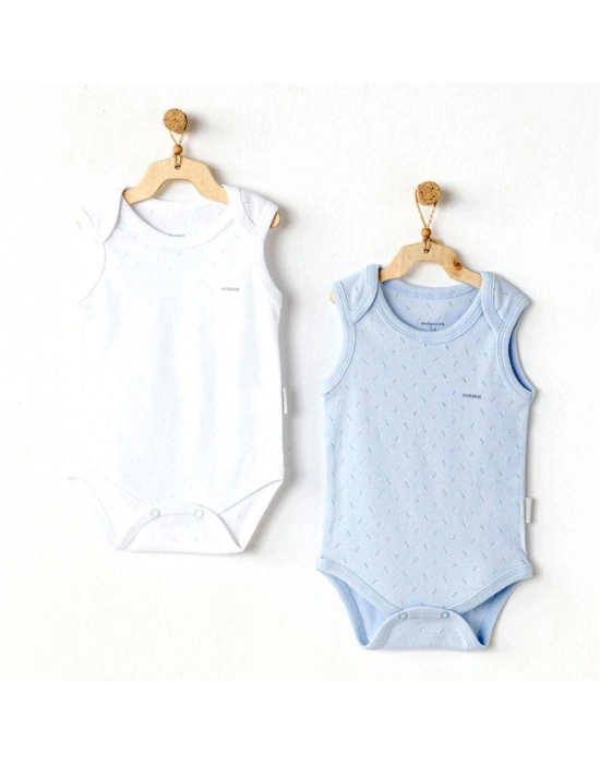 Andywawa AC25553 Sleeveles Jacquard 2Li Basic Body Blue White