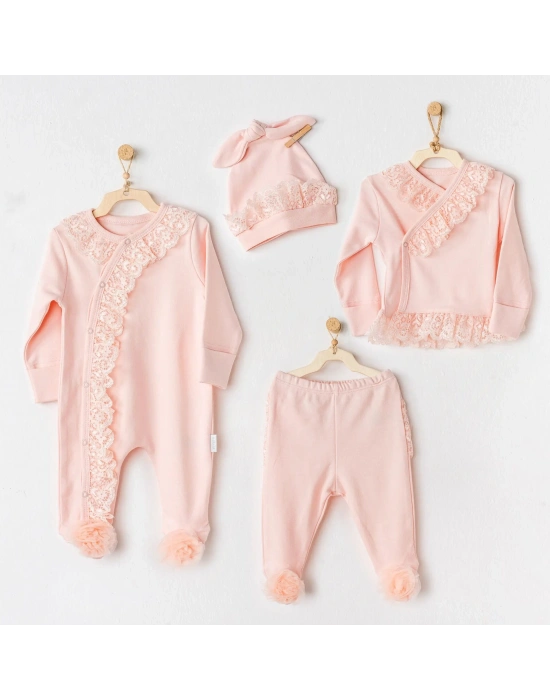 Andywawa AC25592 Chic Girl 4lü Hastane Çıkışı Salmon