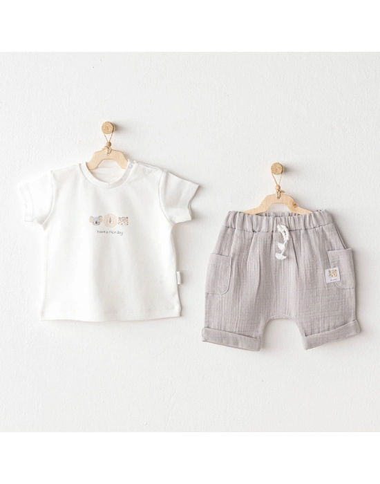 Andywawa AC25847 Happy Animals 2Li Bebek Takım Grey