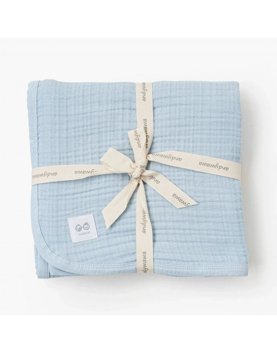 Andywawa AC25870 Müslin Home Bebek Battaniye 105*120 Blue