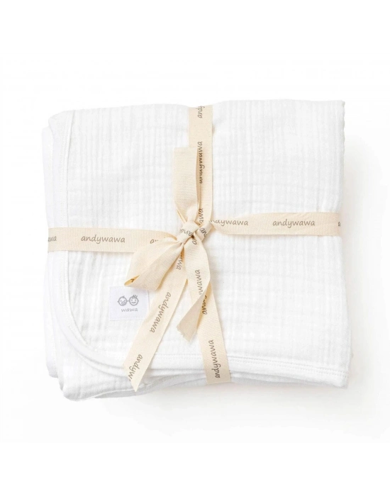 Andywawa AC25870 Müslin Home Bebek Battaniye 105*120 White