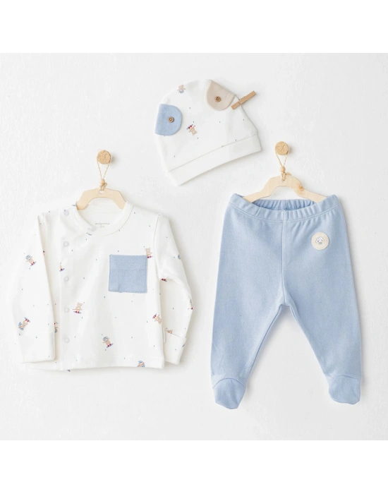 Andywawa AC26073 Hat Set Rainbow 3lü Zıbın Takım Blue