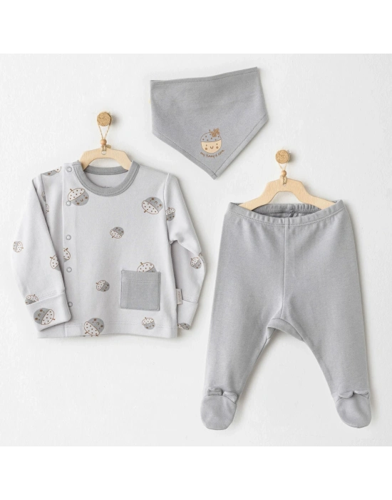 Andywawa AC26103 Hello Autumn 3lü Zıbın Takım Grey