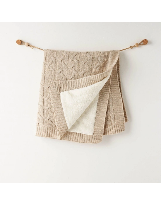 Andywawa AC26340 Triko Battaniye Beige Melange