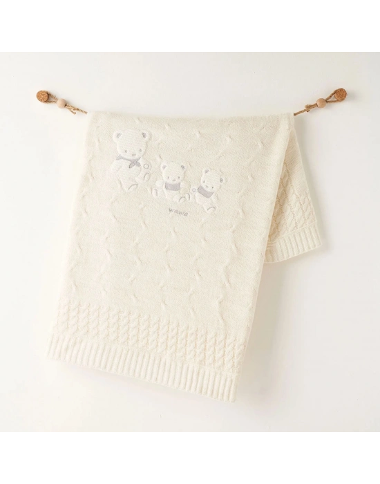 Andywawa AC26341 Triko Battaniye 85x100 Ekru