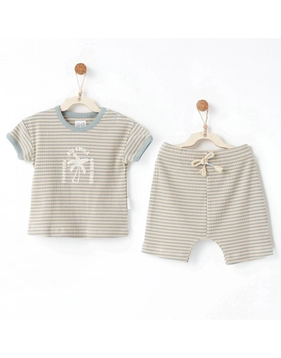 Andywawa AC26672 Bamboo Striped 2li Takım Blue