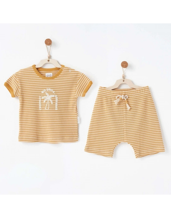 Andywawa AC26672 Bamboo Striped 2li Takım Mustard