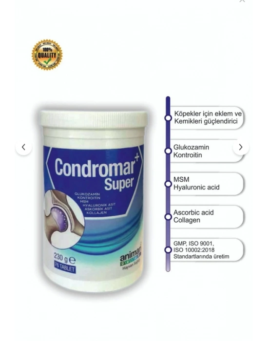 Animari Condromar Super 230 gr 76 Tablet Köpekler Için Glukozamin