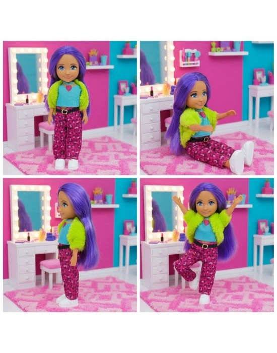 Ankiki Moda İkonu Bebek Figür 13 cm  - Mor Saçlı Hip-Hop Rüzgarı