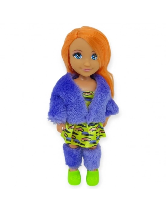 Ankiki Moda İkonu Bebek Figür 13 cm  - Turuncu Saçlı Neon Şıklık