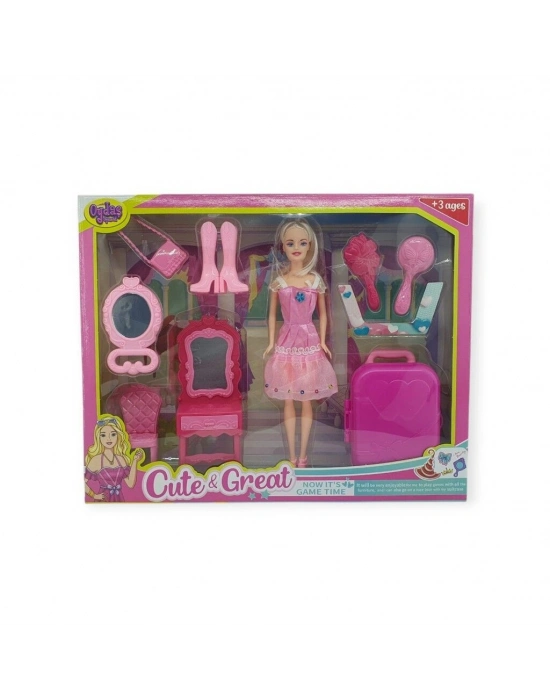 Anlily Makyaj Seti ve Seyahat Bavullu Bebek Seti - 02454