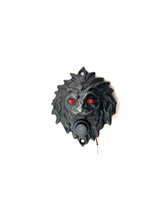 Antika Tarz Dekoratif Pirinç Aslan Kapı Zili - 100x78 Mm, Oksit, Led Işıklı