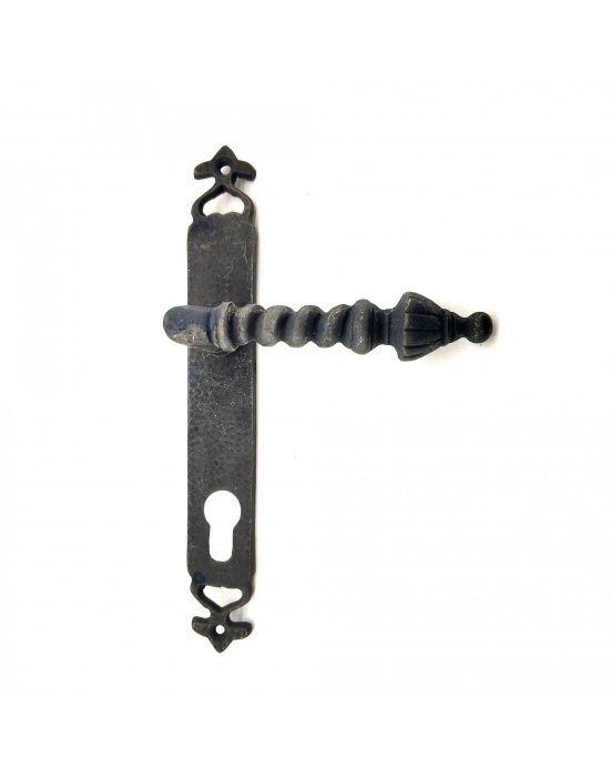 Antika Tarz Dekoratif Pirinç Burma Yale Kapı Kolu - 247x35 Mm, Oksit