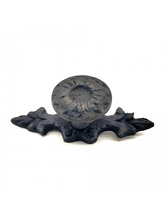 Antika Tarz Dekoratif Pirinç Çiçek Düğme - 20x53 Mm, Oksit