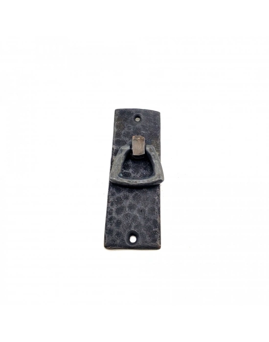 Antika Tarz Dekoratif Pirinç Dik Dövme Mobilya Kulbu - 90x31 Mm, Oksit