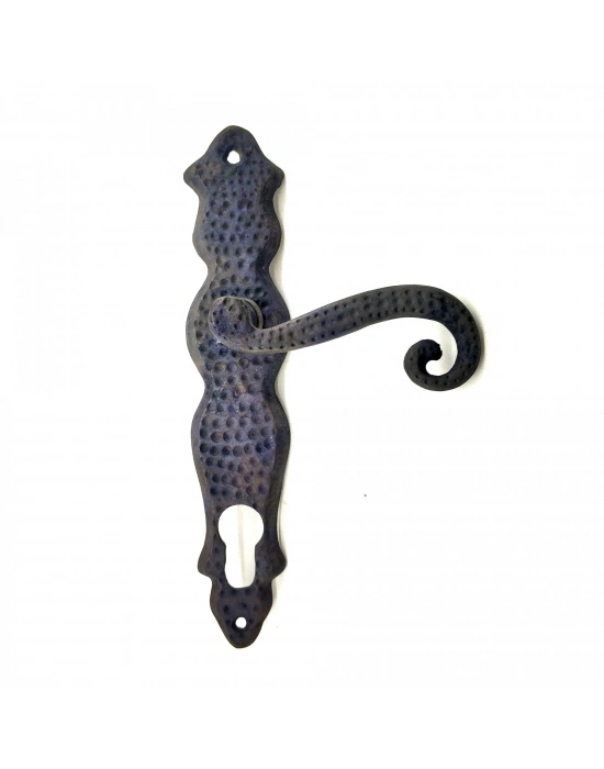 Antika Tarz Dekoratif Pirinç Ferforje Oda Kapı Kolu - 210x43 Mm, Oksit