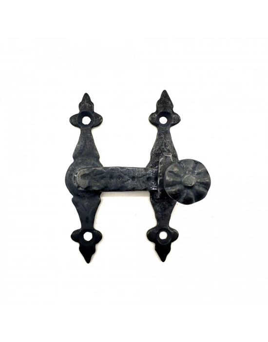 Antika Tarz Dekoratif Pirinç Kapı, Pencere Mandalı - 82x65 Mm, Oksit