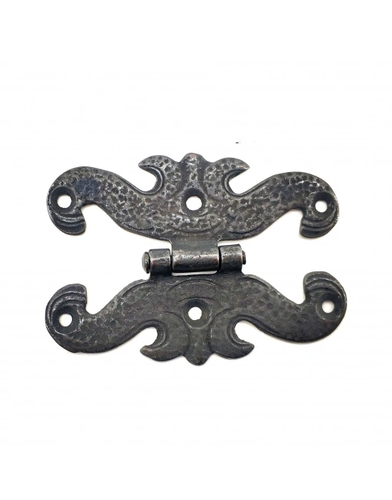 Antika Tarz Dekoratif Pirinç Kelebek Menteşe - 63x45 Mm, Oksit