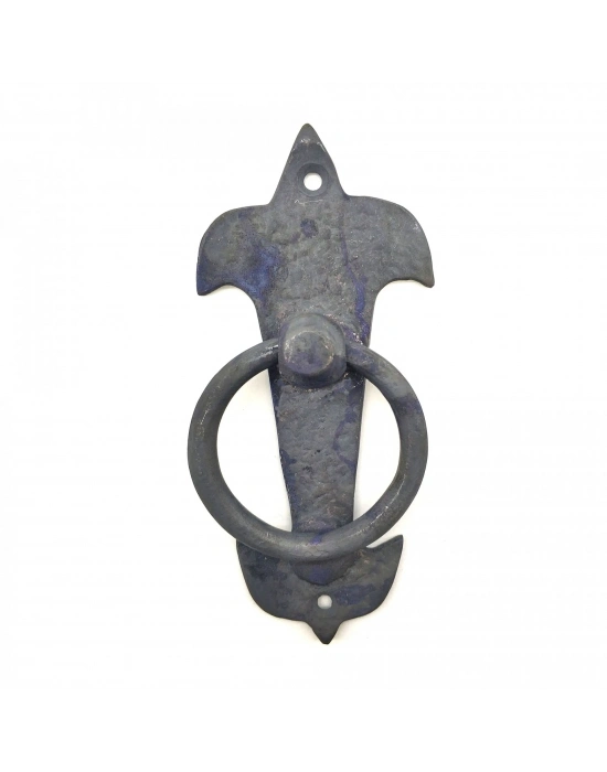 Antika Tarz Dekoratif Pirinç Lale Kapı Halkası - 165x70mm, Oksit