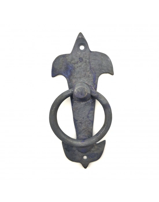 Antika Tarz Dekoratif Pirinç Lale Kapı Halkası - 165x70mm, Oksit