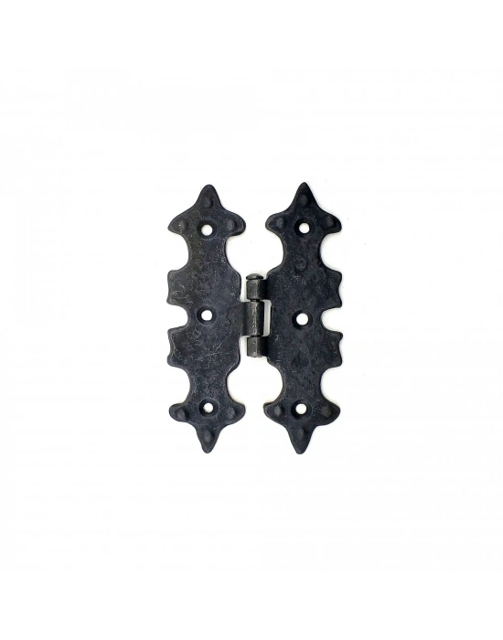 Antika Tarz Dekoratif Pirinç Lale Menteşe - 104x77 Mm, Oksit