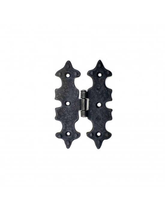 Antika Tarz Dekoratif Pirinç Lale Menteşe - 104x77 Mm, Oksit