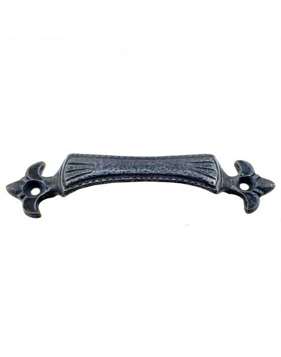 Antika Tarz Dekoratif Pirinç Lale Mobilya Kulbu - 27x115 Mm, Oksit