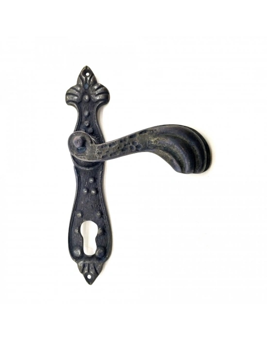 Antika Tarz Dekoratif Pirinç Mevlana Yale Kapı Kolu - 228x48 Mm, Oksit