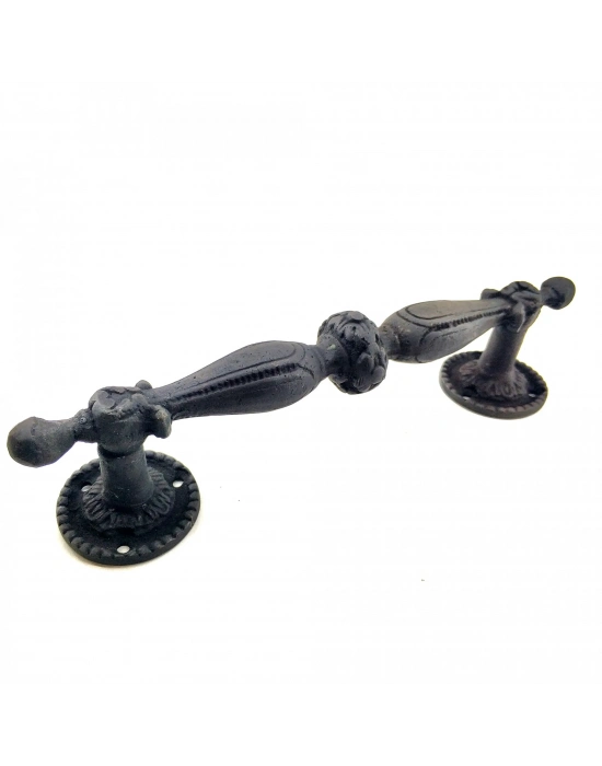 Antika Tarz Dekoratif Pirinç Sütun Çekme Kapı Kolu - 219x49 Mm, Oksit