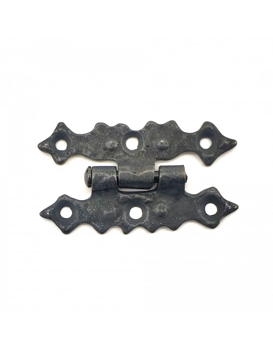 Antika Tarz Dekoratif Pirinç Yıldız Menteşe - 63x36 Mm, Oksit