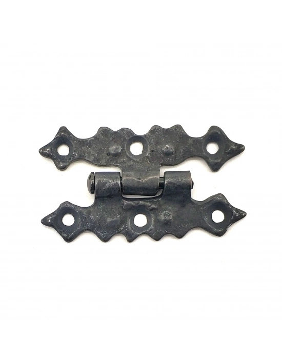 Antika Tarz Dekoratif Pirinç Yıldız Menteşe - 63x36 Mm, Oksit