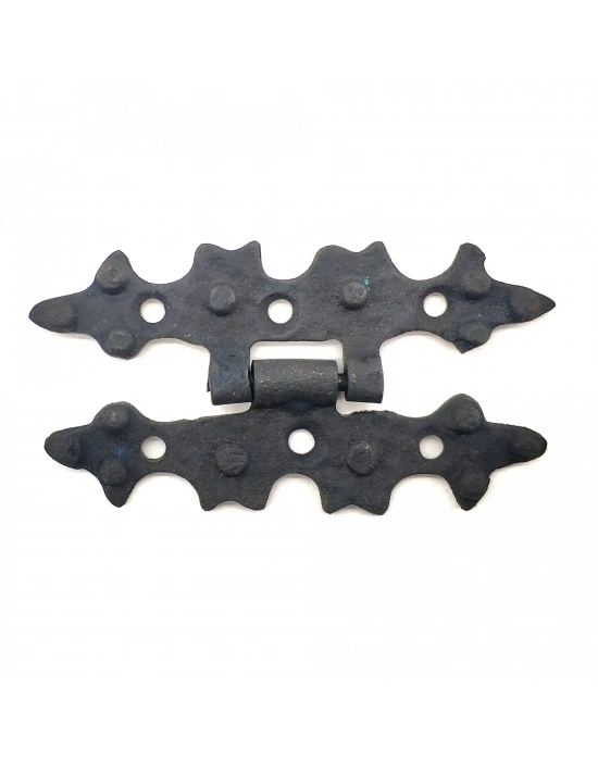 Antika Tarz Dekoratif Pirinç Yıldız Menteşe - 84x44 Mm, Oksit