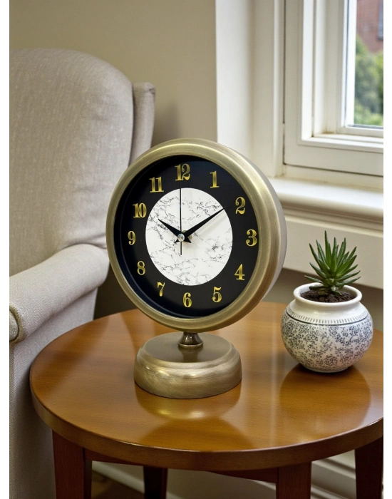 ® Antique Aura 25 x 20 Cm Eskitme Metal Masa Saati