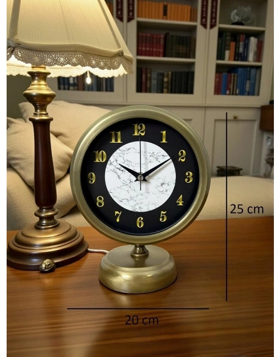 ® Antique Aura 25 x 20 Cm Eskitme Metal Masa Saati