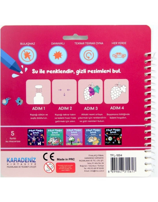 Aqua Magic Eğlenelim Öğrenelim Sihirli Boyama Kitabı