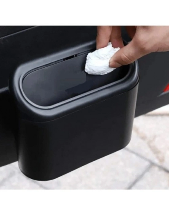 Araba Çöp Kutusu Kapaklı Organize Siyah Renk