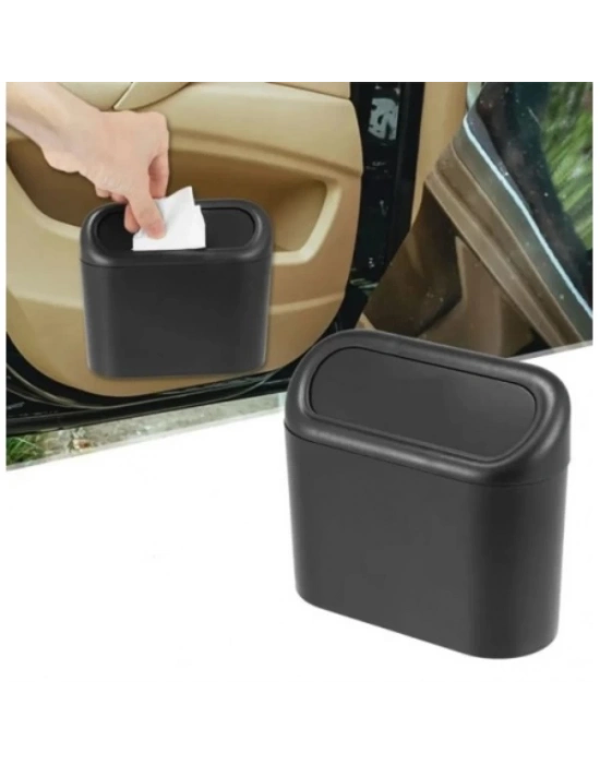 Araba Çöp Kutusu Kapaklı Organize Siyah Renk